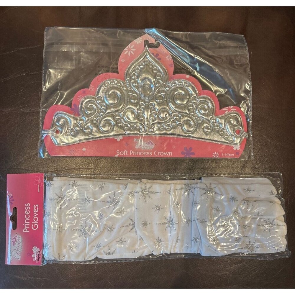 NIB Little Adventures Princess Dressup Costume Accessories Crown & Gloves Bundle